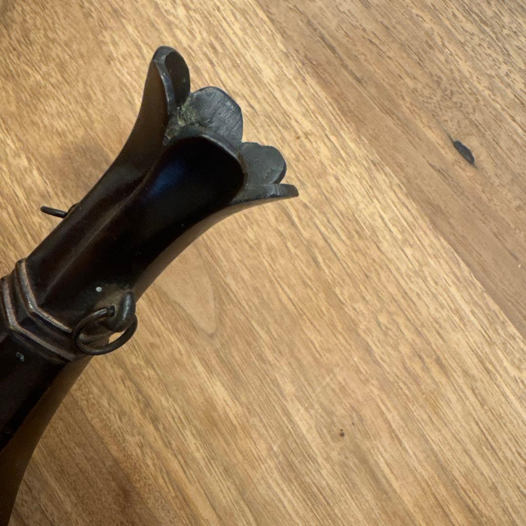 室町時代古美術　花器　古銅一輪挿し　木箱付き