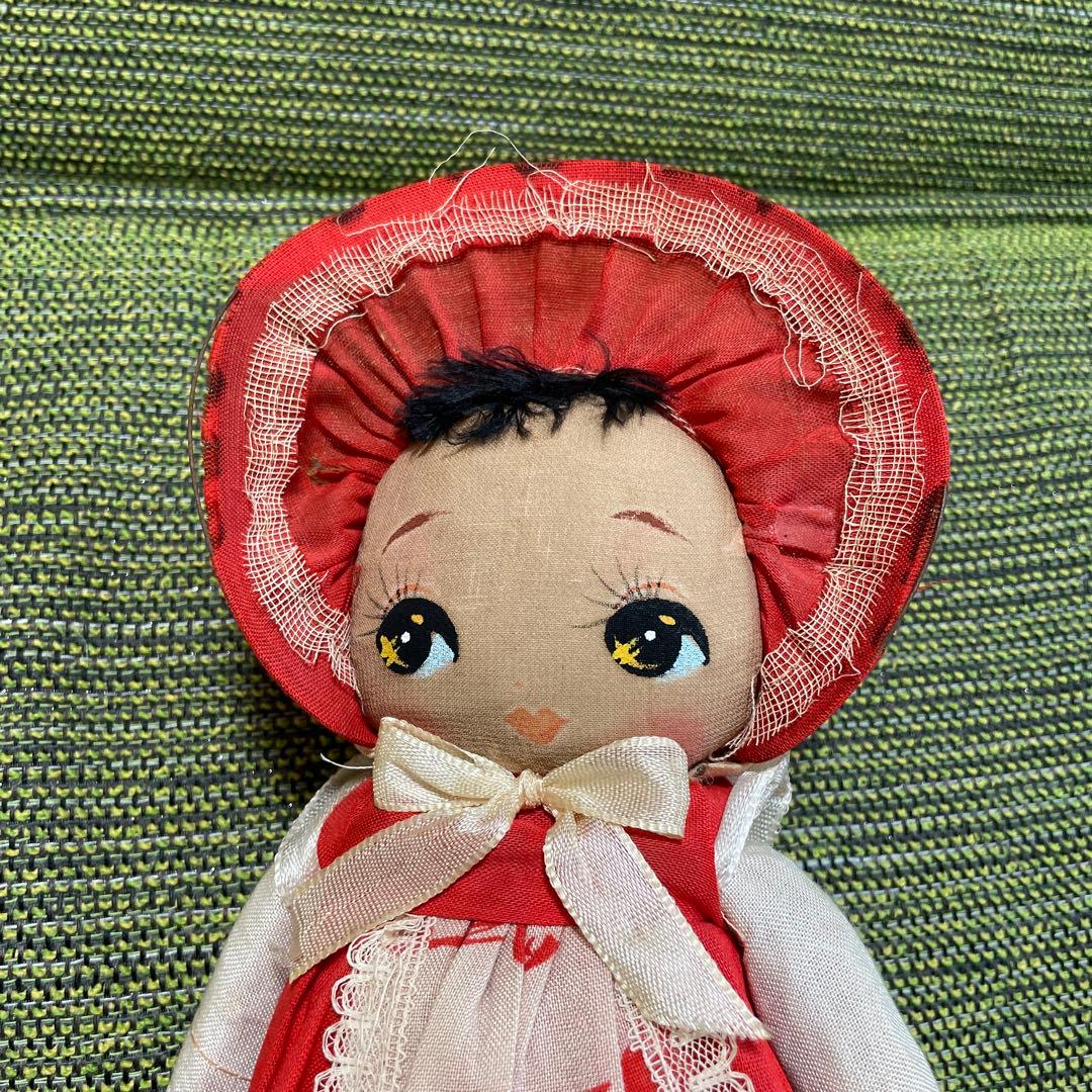 当時物 赤いドレスの文化人形