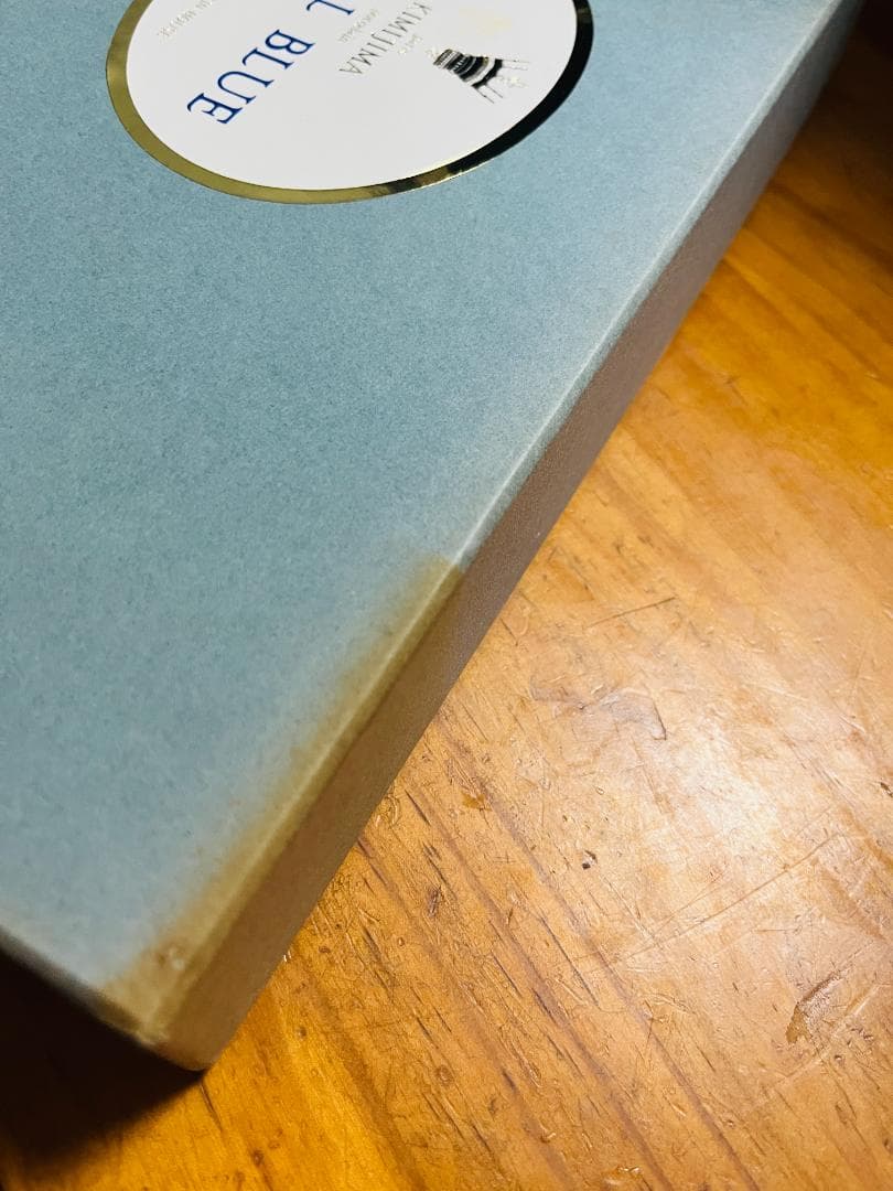 【未使用】深川製磁 KIMIJIMA 君島 ロイヤルブルー 百合 取り皿　金縁