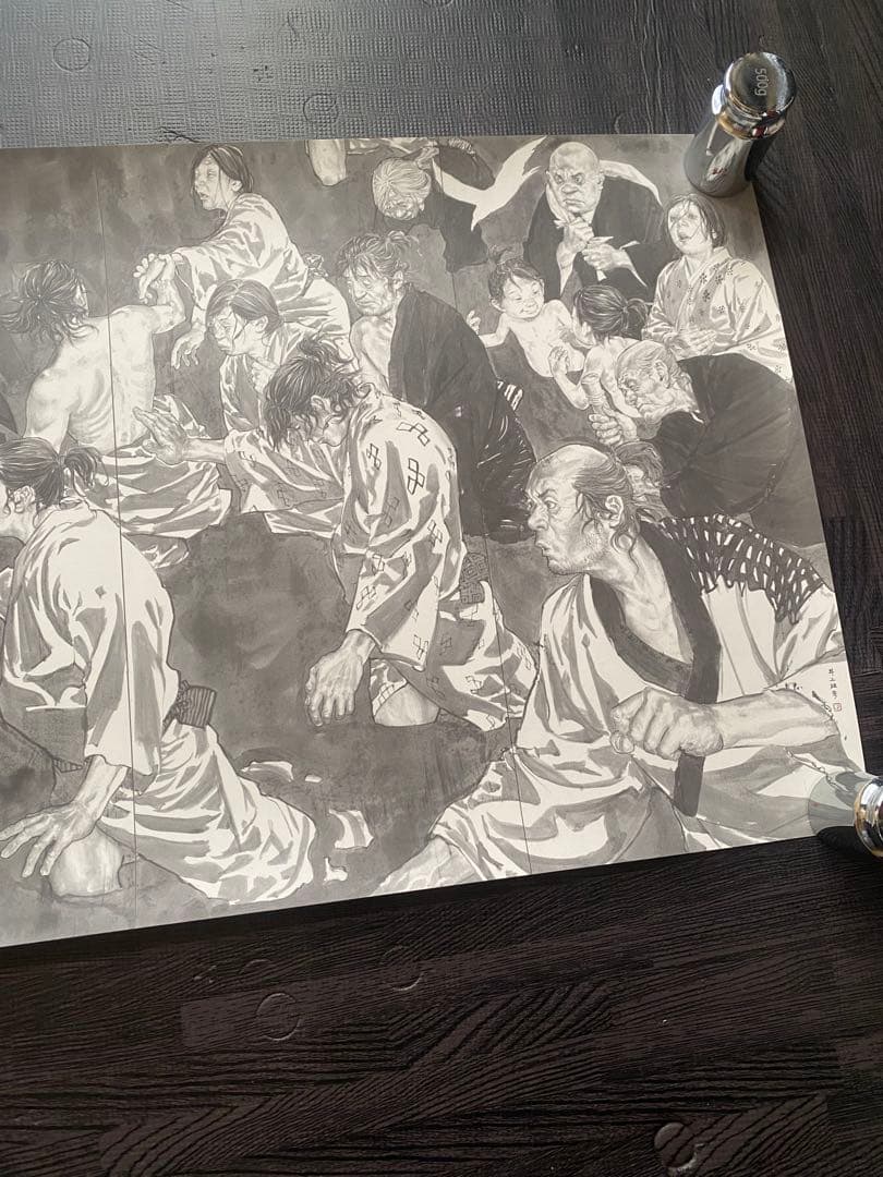 井上雄彦　親鸞　屏風　左右セット