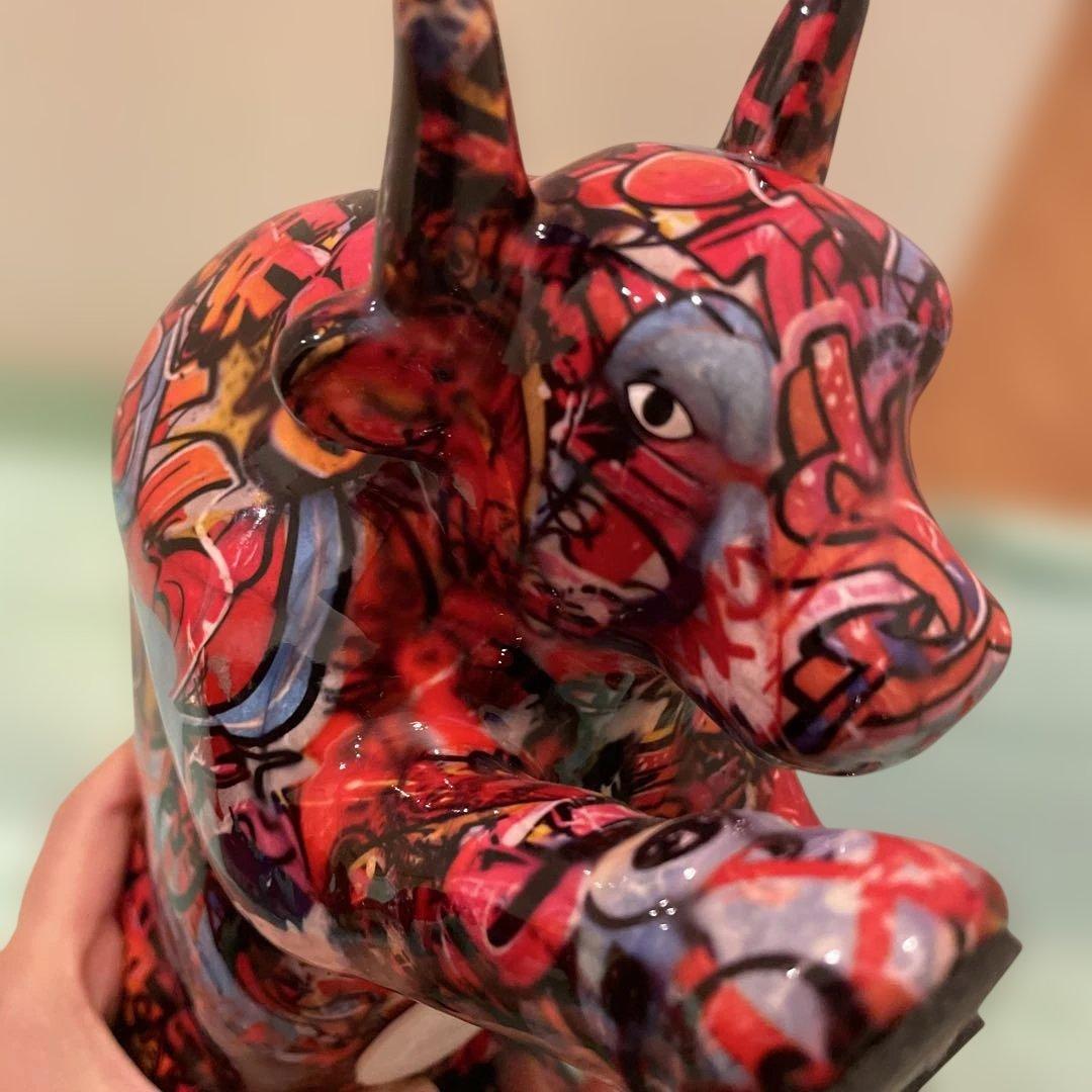 Pomme pidou（ポンピドゥー）貯金箱マネーバンク ブル グラフィティ﻿