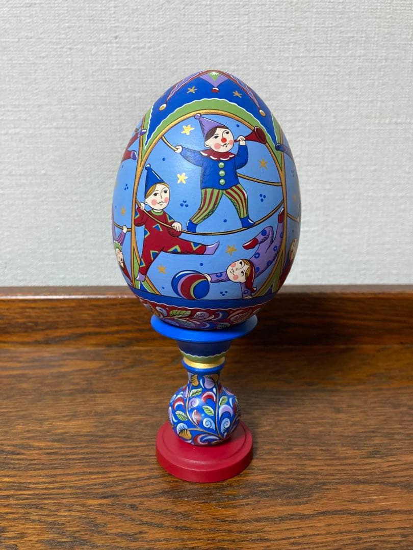 ロシア雑貨☆エッグオーナメント ロシアのサーカスH18cmオリガ作マトリョーシカ