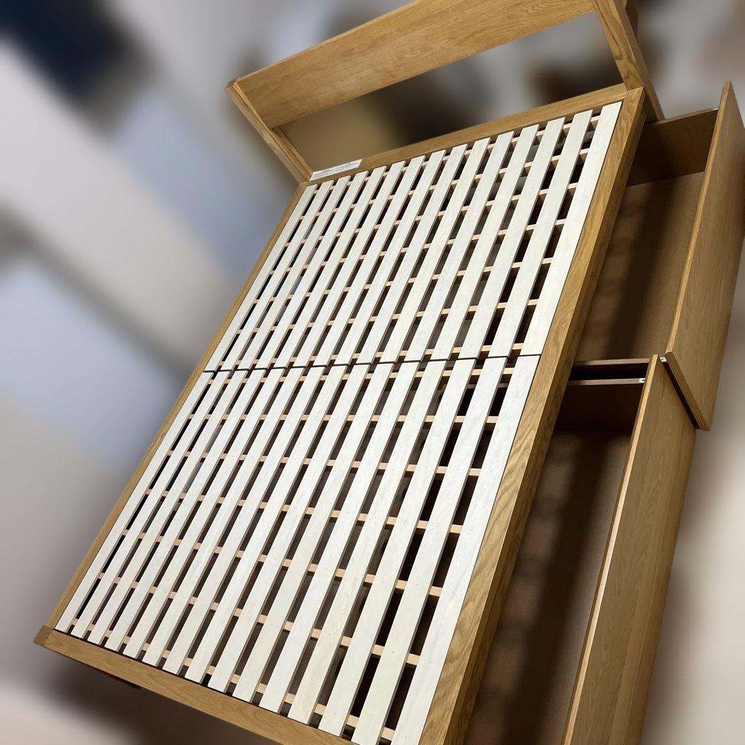 無印良品（MUJI）木製ベッドフレーム・ダブル　ベッド下収納付き