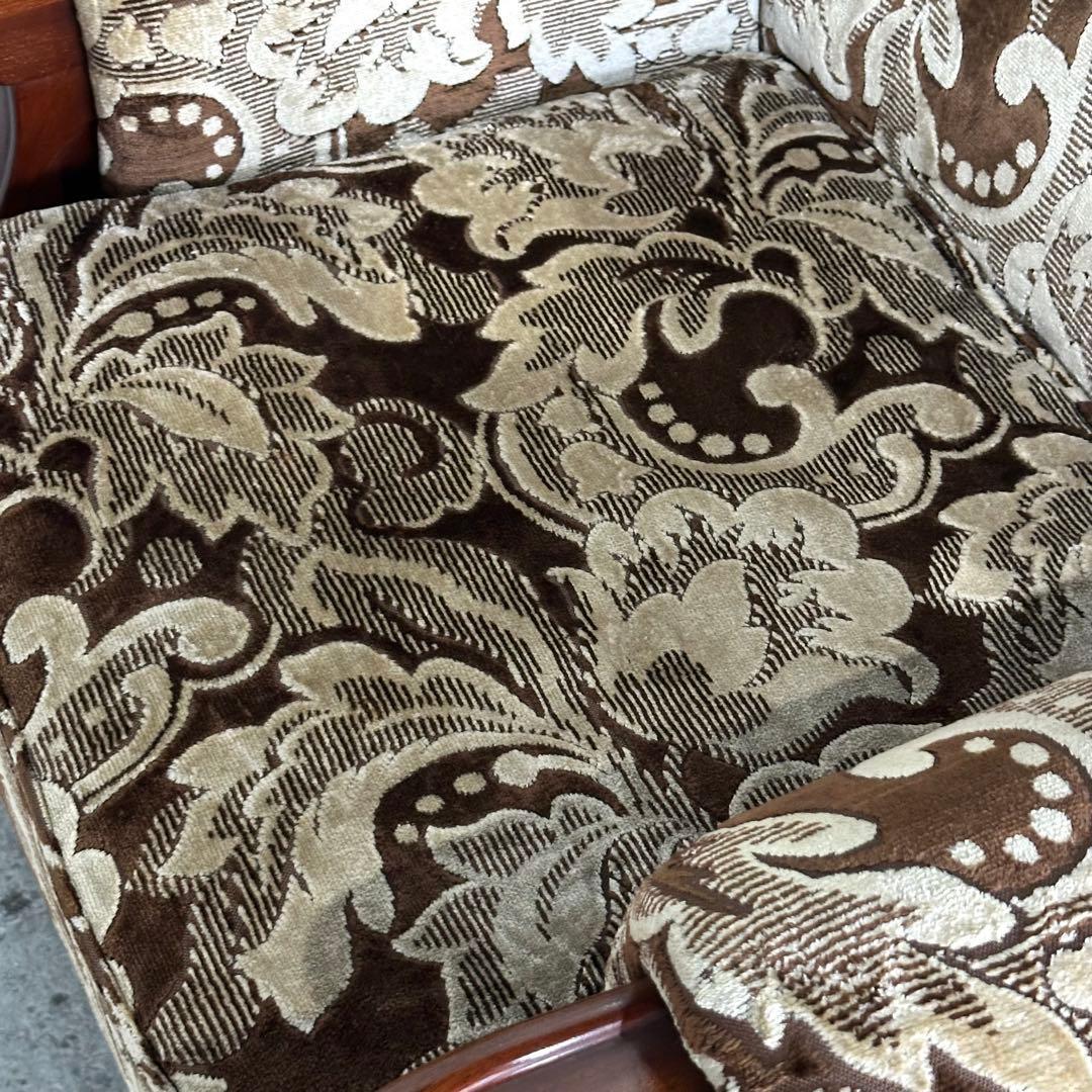 ✿70s✿昭和レトロ ヴィンテージ1人掛けソファ 金華山✕無垢調アーム