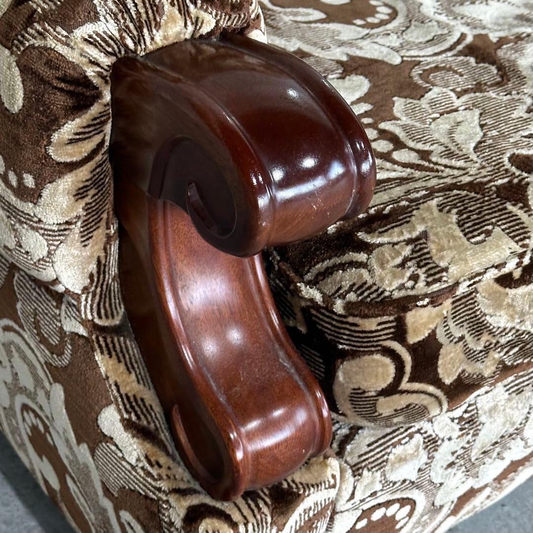 ✿70s✿昭和レトロ ヴィンテージ1人掛けソファ 金華山✕無垢調アーム