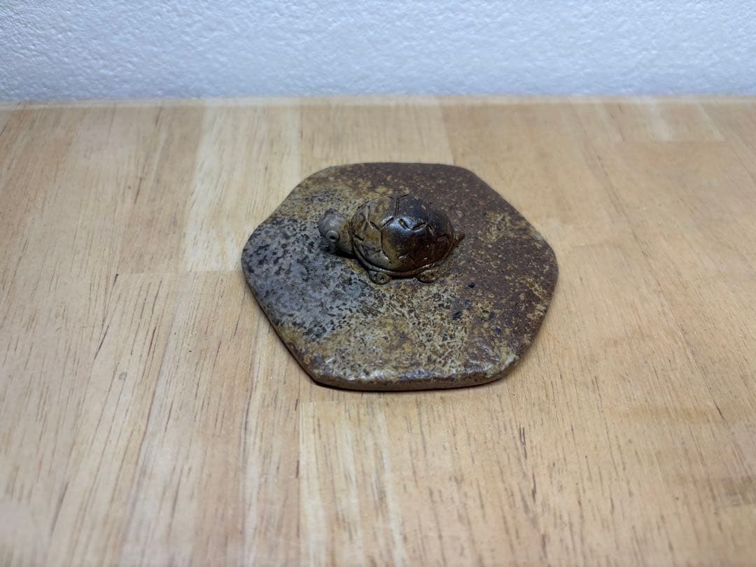 68.備前焼 宝瓶 登り窯 亀 カメ かめ 六角 手びねり 急須