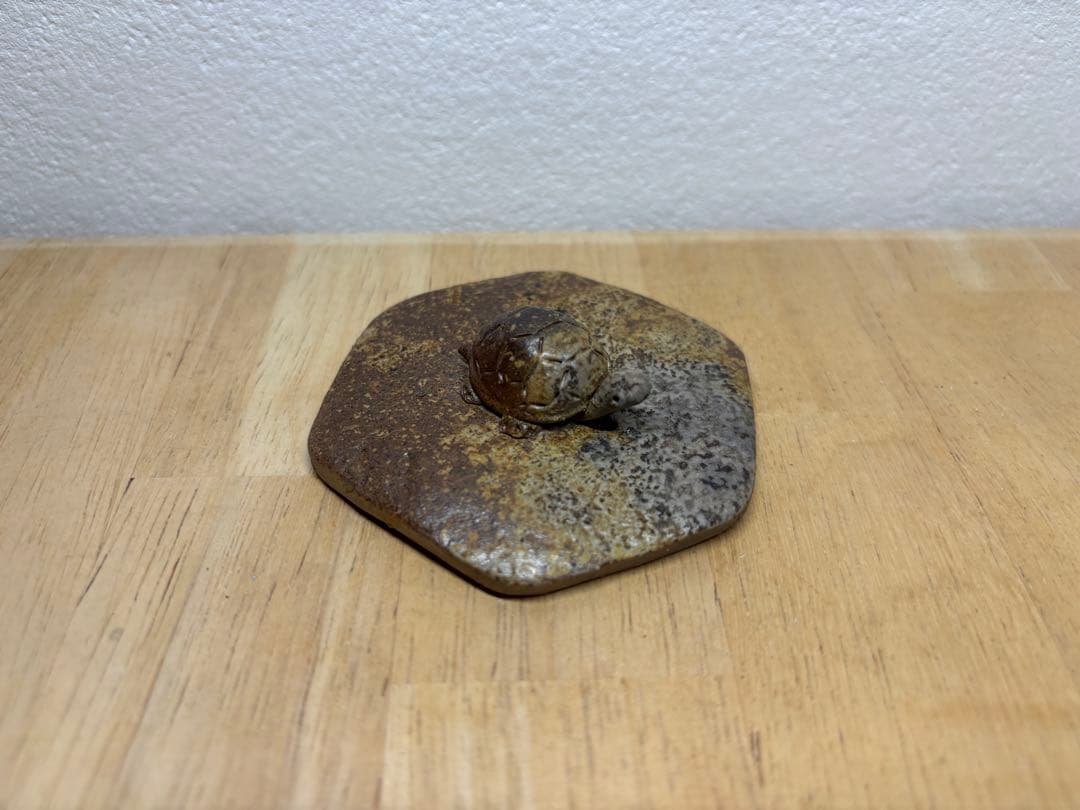 68.備前焼 宝瓶 登り窯 亀 カメ かめ 六角 手びねり 急須