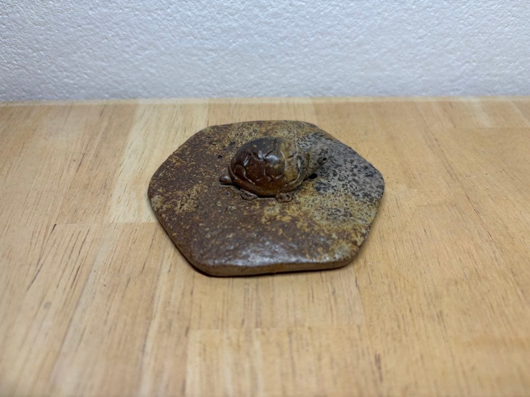 68.備前焼 宝瓶 登り窯 亀 カメ かめ 六角 手びねり 急須