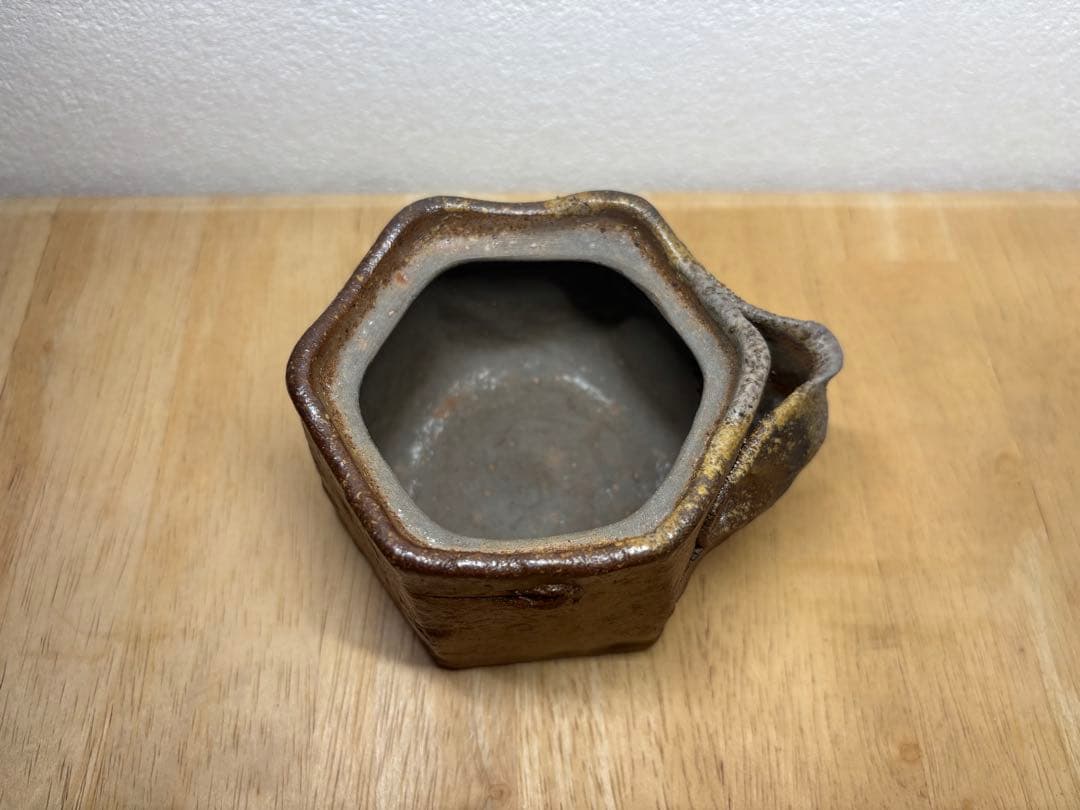 68.備前焼 宝瓶 登り窯 亀 カメ かめ 六角 手びねり 急須