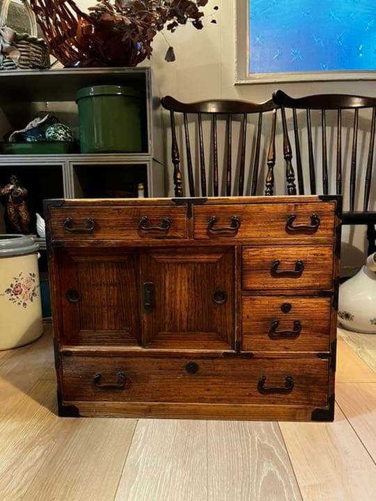 箪笥 小ぶり 古道具 昭和レトロ アンティーク ビンテージ 当時物