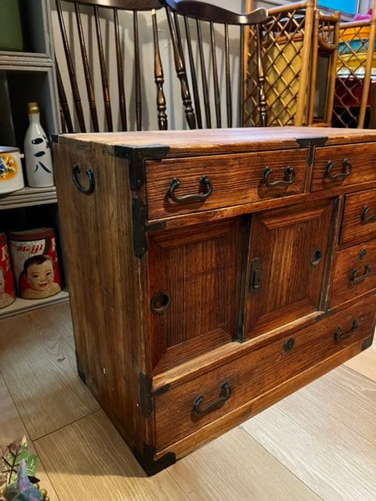 箪笥 小ぶり 古道具 昭和レトロ アンティーク ビンテージ 当時物