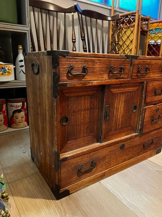 箪笥 小ぶり 古道具 昭和レトロ アンティーク ビンテージ 当時物