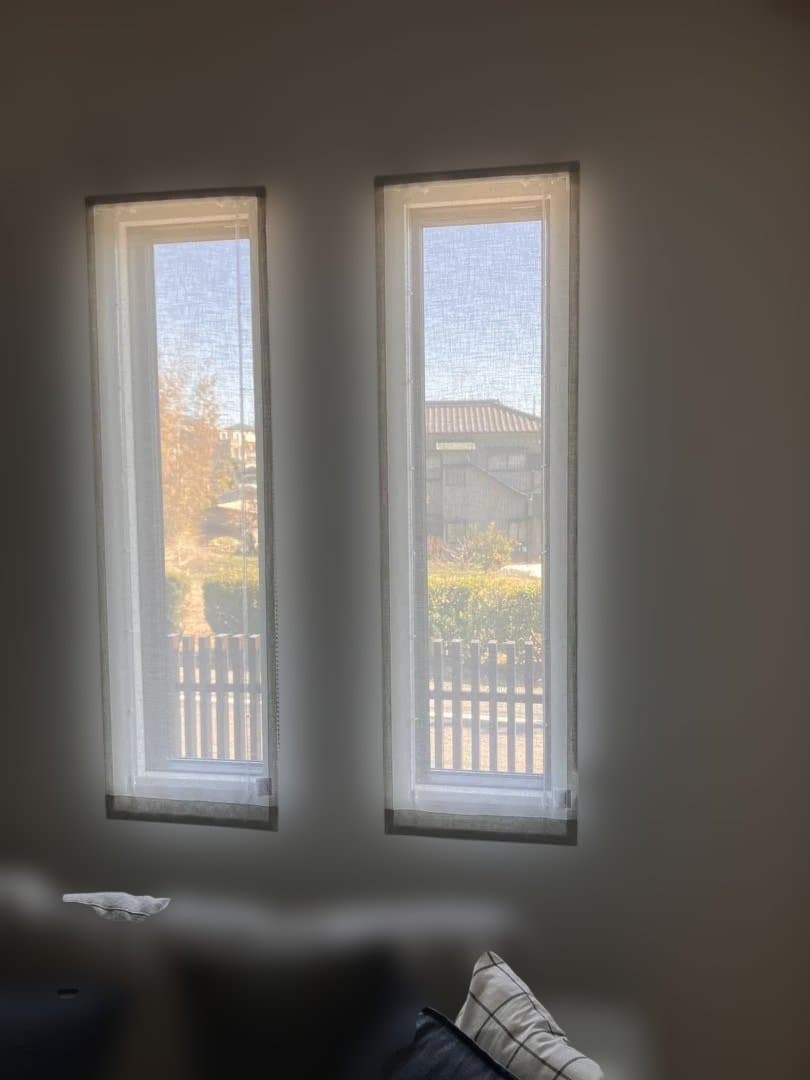 高級品　sangetsu ホワイトレースカーテン 窓用　プレーンシェード2セット