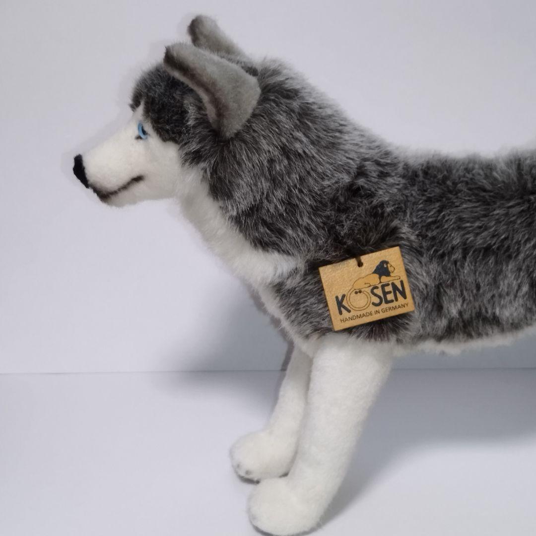 【美品】KOSEN シベリアンハスキー ぬいぐるみ 全長37cm 高さ28cm