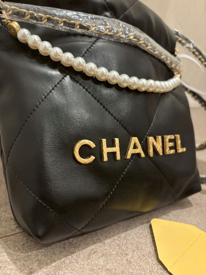 ミニショルダーバッグ　ブラック×パール　番号アリ