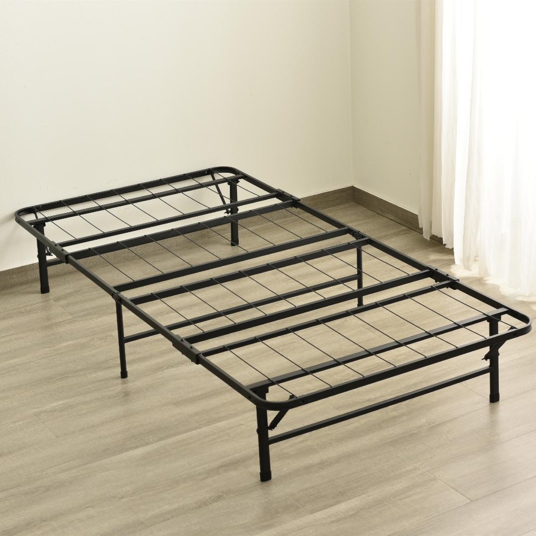 折りたたみ可能パイプベッド　シングルサイズ　組み立て簡単　一人暮らし　BLACK