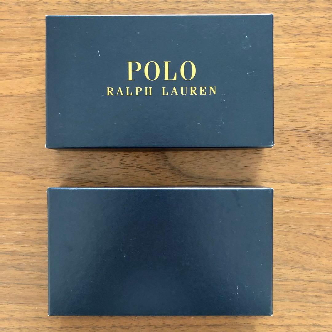 新品ラルフローレン　エイジングを楽しむ高級感ある上品ネイビー革スマート財布　希少