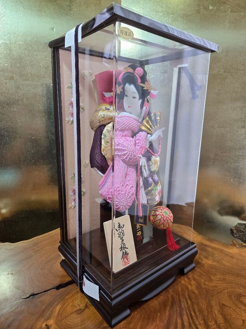 【一点限り】正月飾り　羽子板　ケース飾り　H47