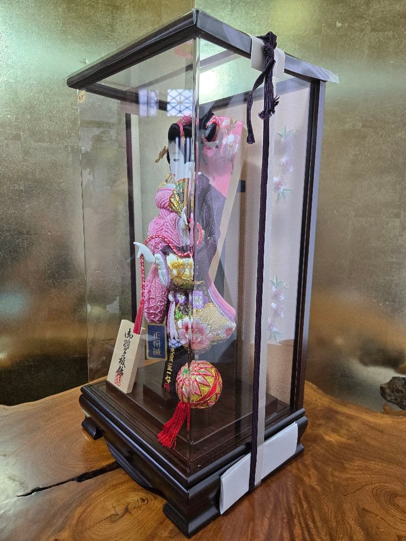 【一点限り】正月飾り　羽子板　ケース飾り　H47