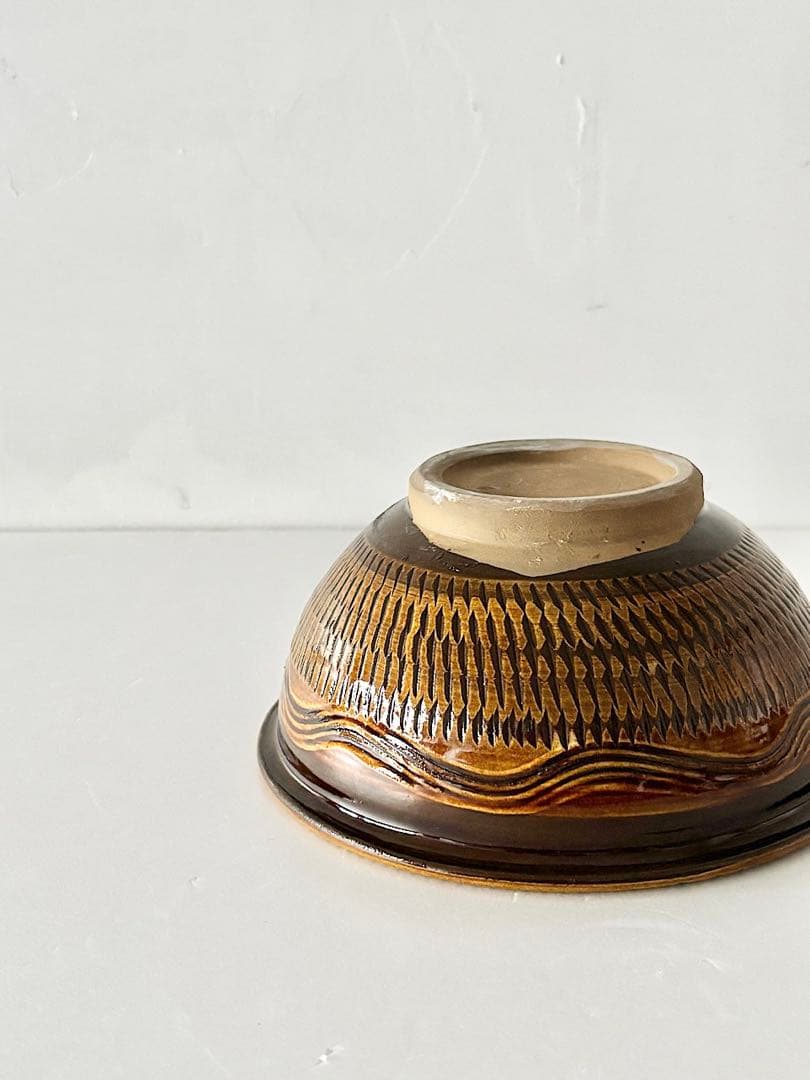 【美品】小鹿田焼　7寸深鉢　飛び鉋