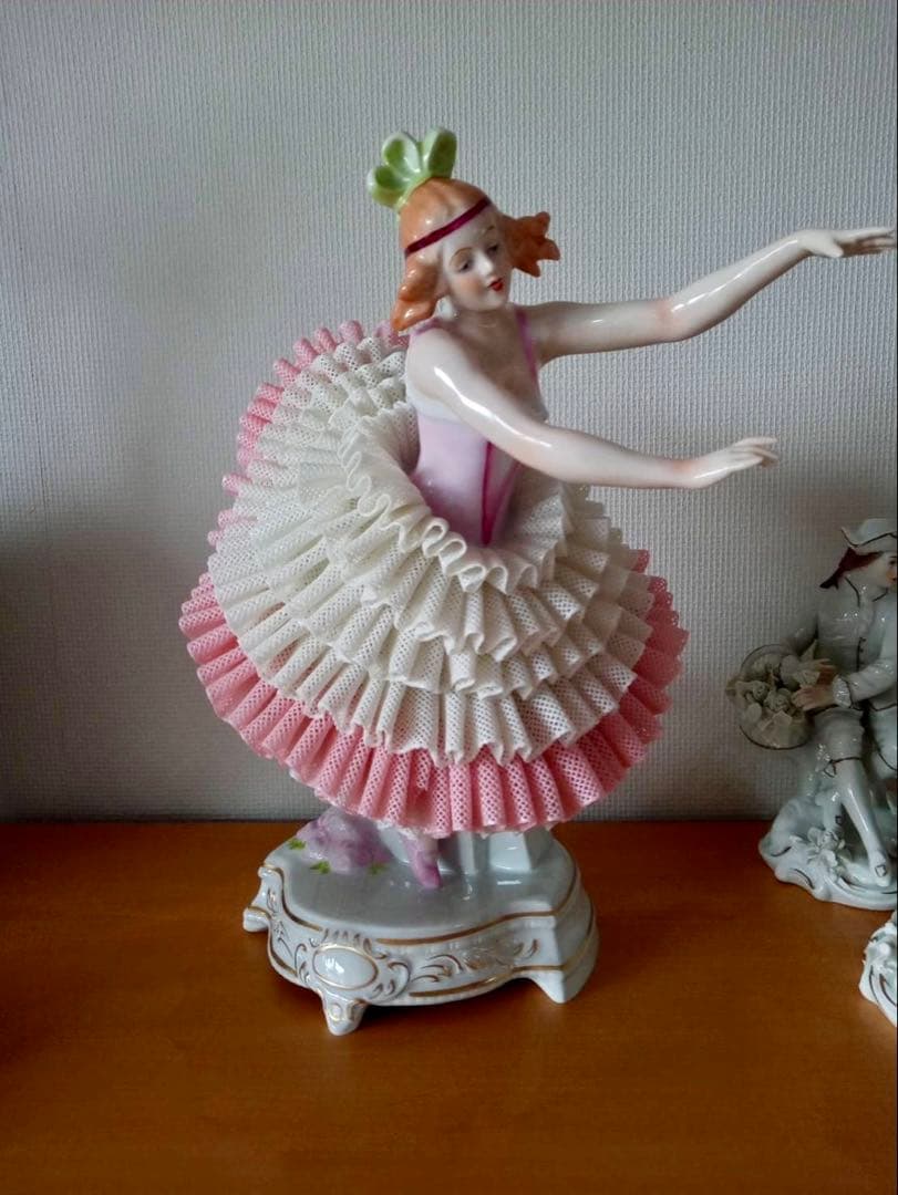 ジッツェンドルフ　フィギュリン　ドレスデン　レース人形　陶器人形　大き目