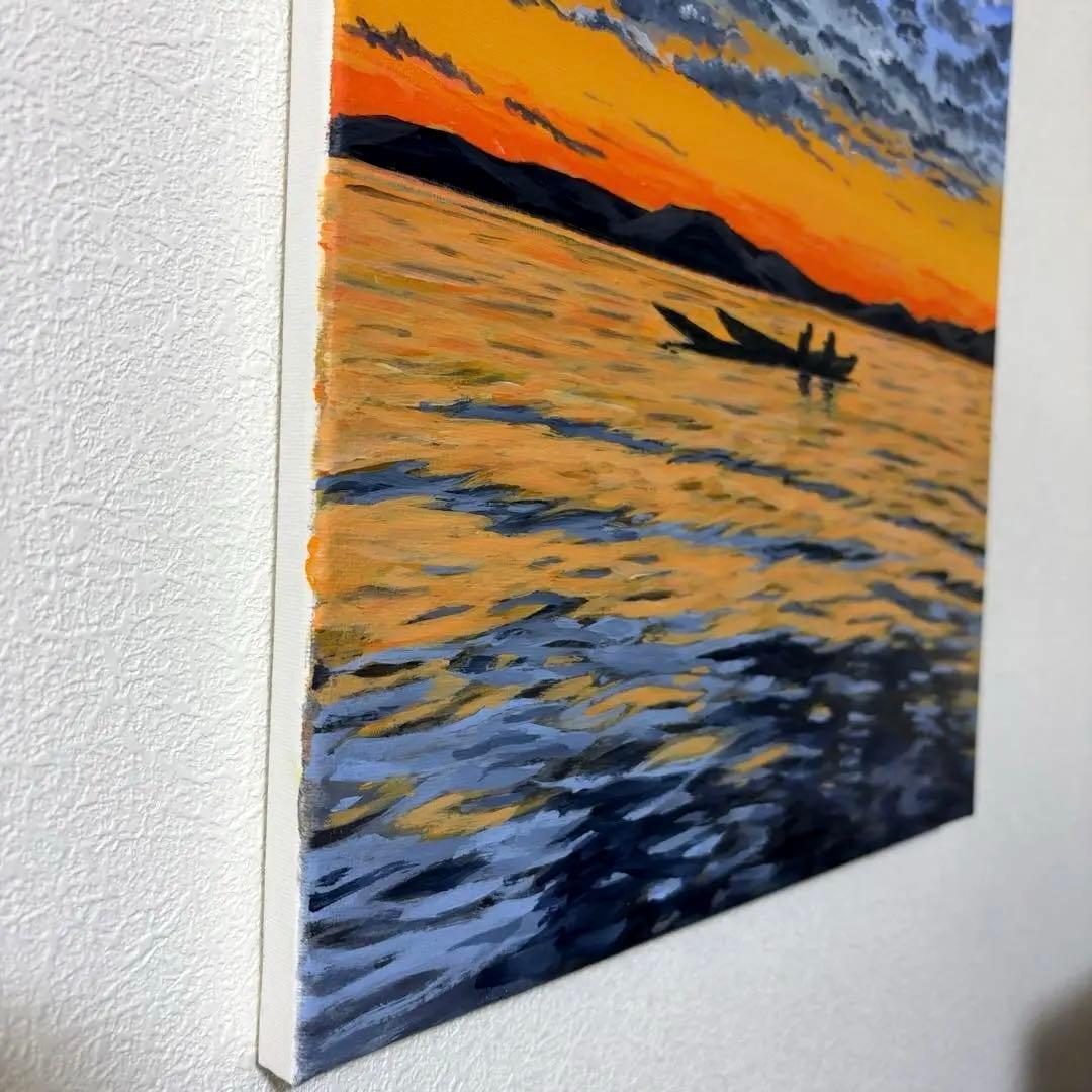 【C】夕日の2人｜F6サイズ｜感謝価格｜海好きの方