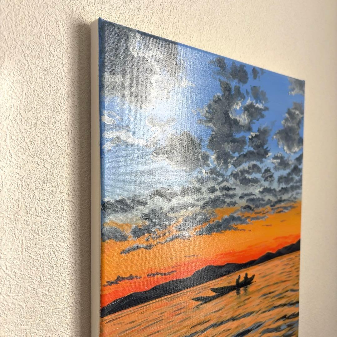 【C】夕日の2人｜F6サイズ｜感謝価格｜海好きの方