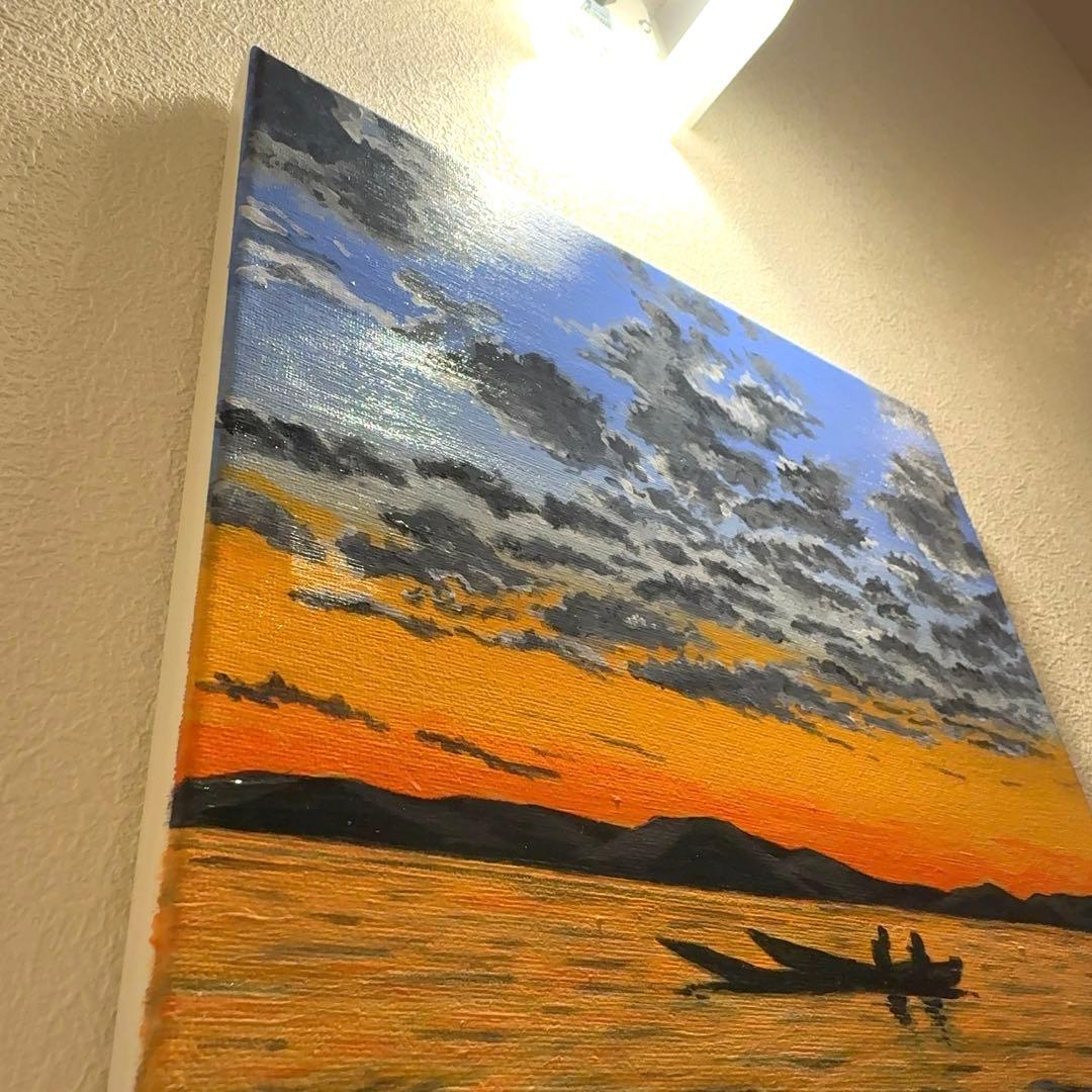 【C】夕日の2人｜F6サイズ｜感謝価格｜海好きの方