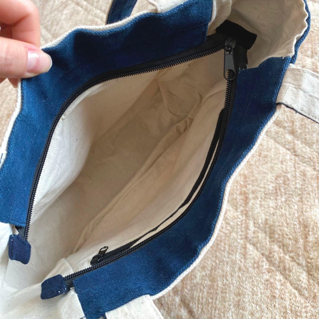 【ベトナム】トートバッグ 民族衣装 少数民族 インディゴ 刺繍 ハンドメイド