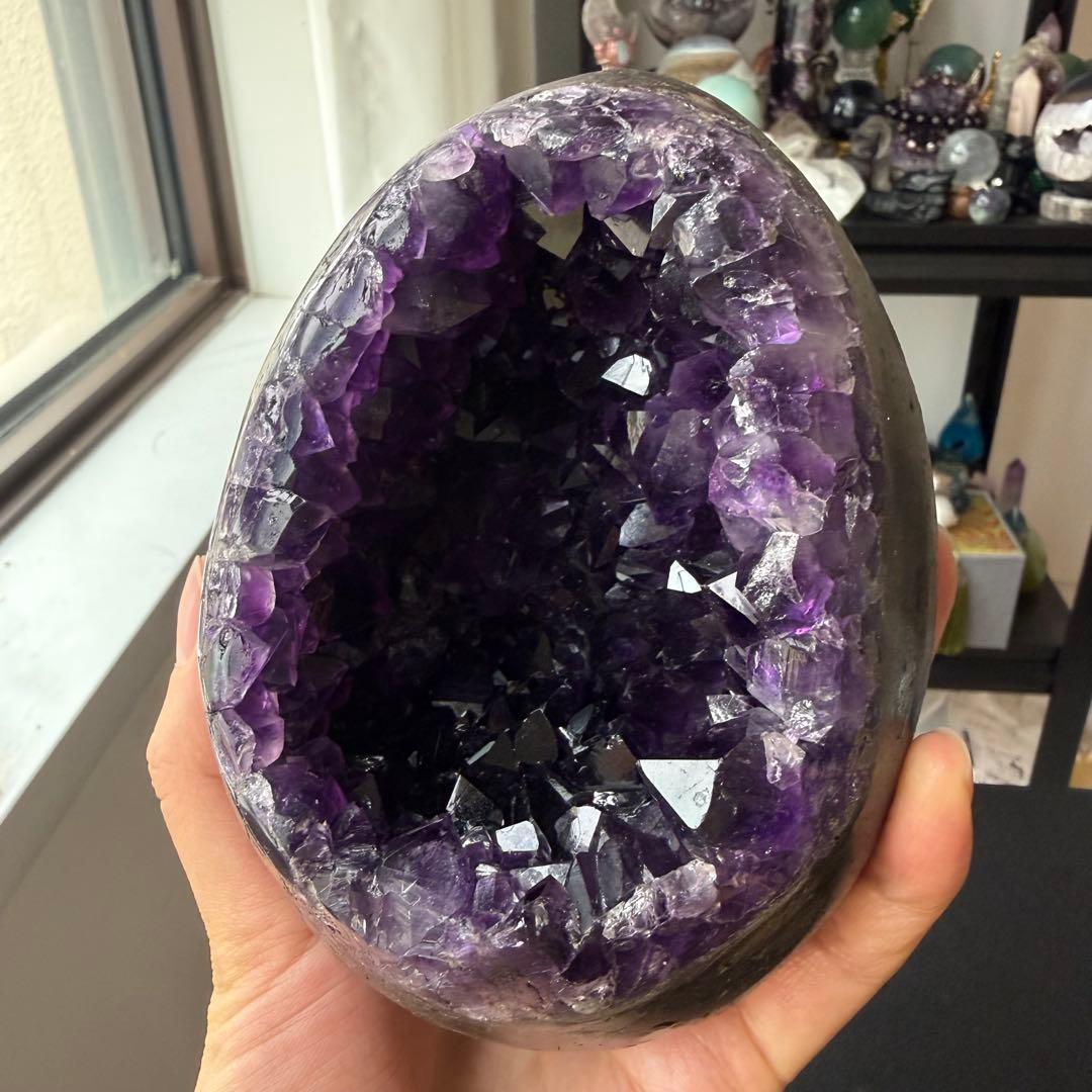 天然石アメジストのドーム　置物　NO.030313