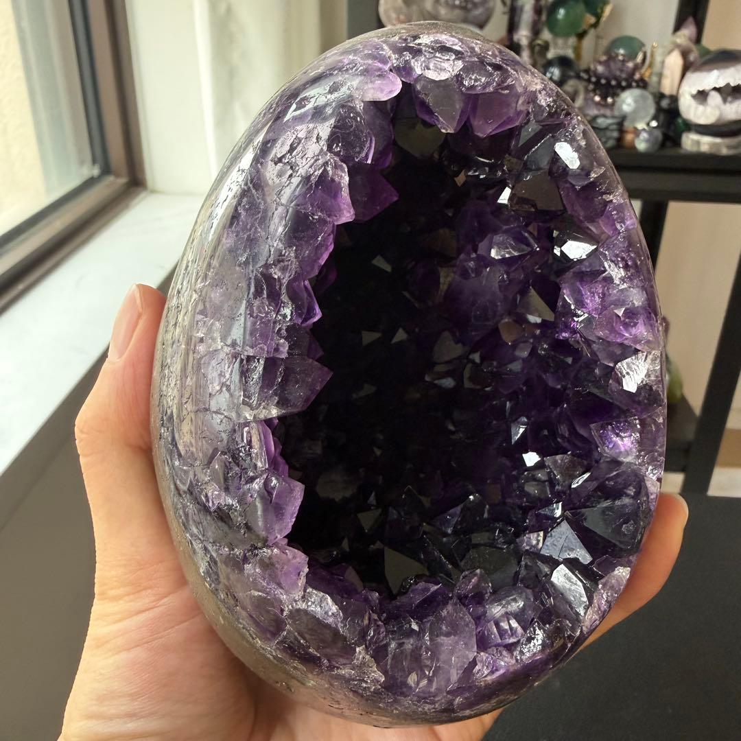 天然石アメジストのドーム　置物　NO.030313