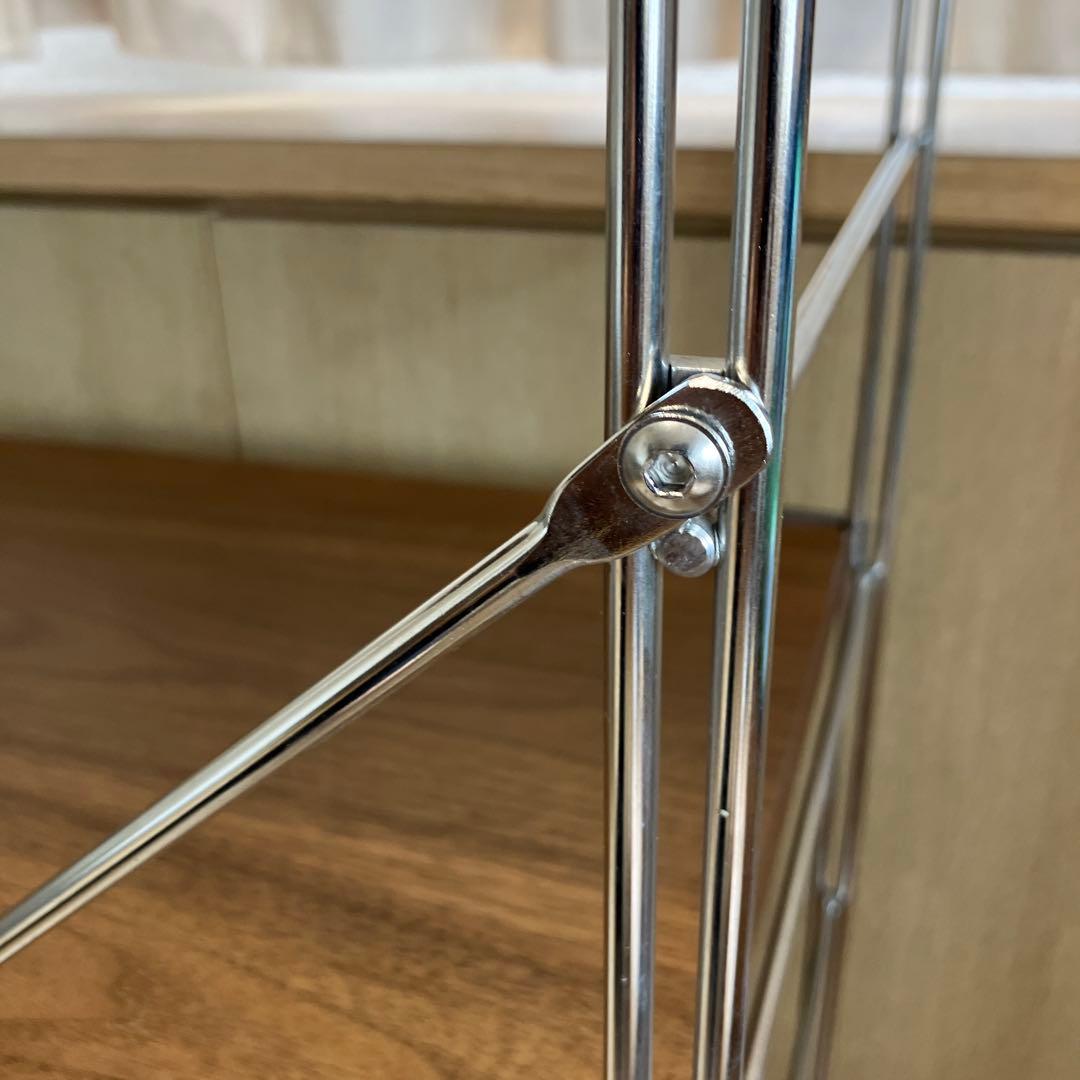 【美品】無印良品　ステンレスユニットシェルフ　ウォールナット棚セット　ワイド　中