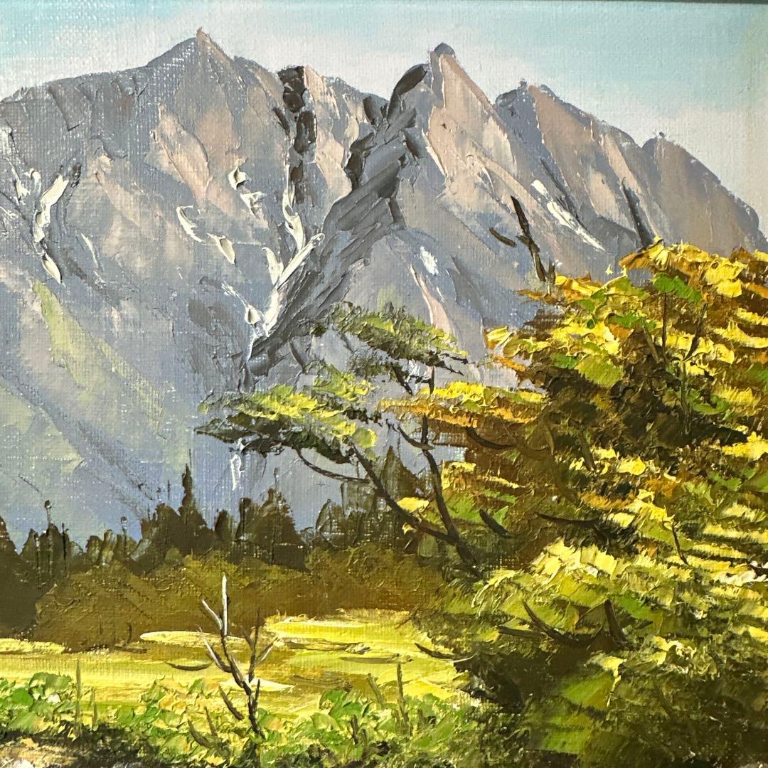 泉羽鶴美　肉筆　絵画　信州　戸隠高原　戸隠山　風景画　美術品　インテリア　価値