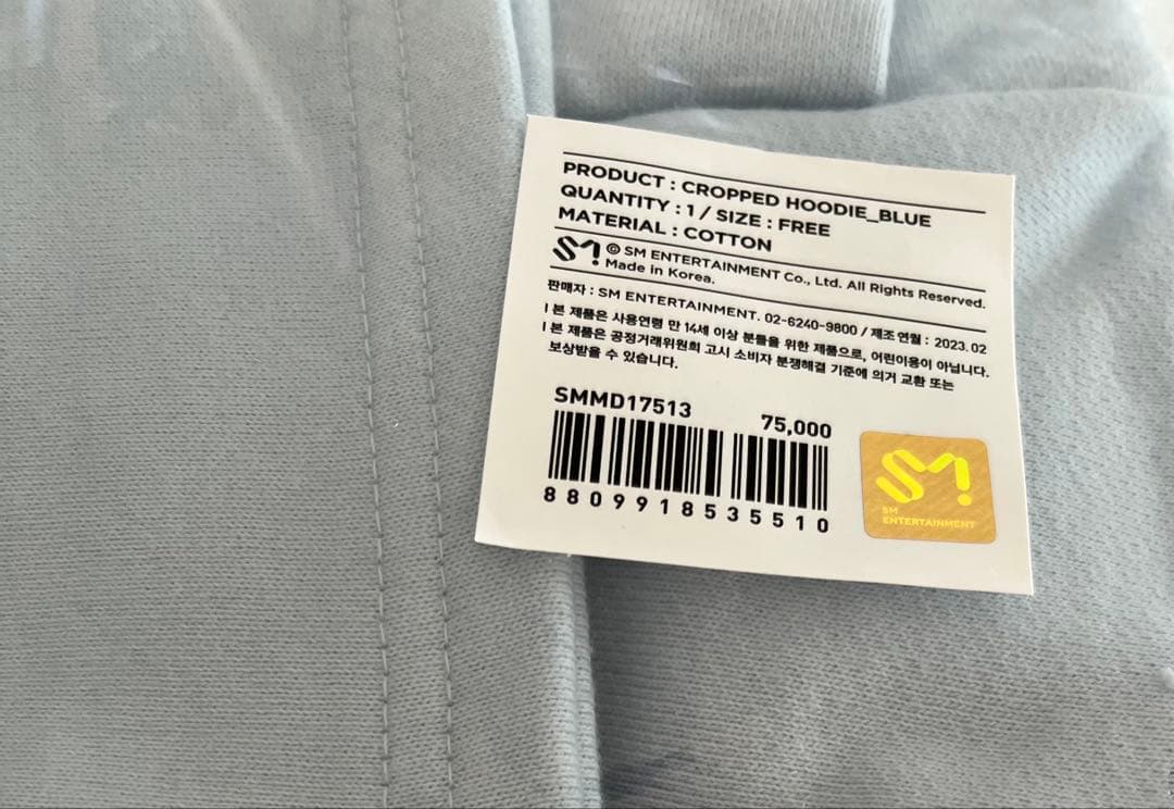 aespa クロップドフーディー　ロゴ入り ポップアップ　　BLUE Ver.