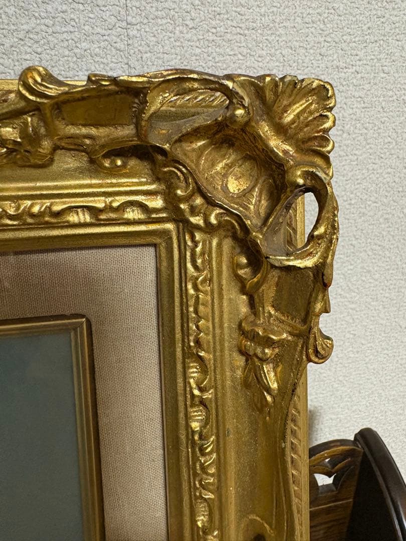 小渓住久　油彩画「富士快晴 忍野にて」真作　額付き