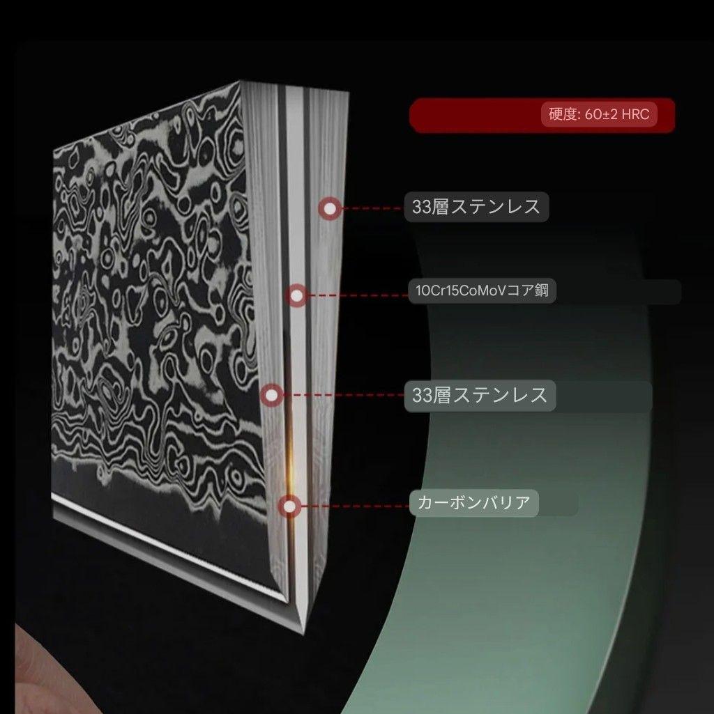 新作　プレゼント付き　67層 ダマスカス鋼 デザイン　ペティナイフ VG10