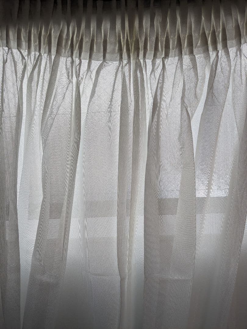 サンゲツ 高級レースカーテン ギャザーカーテン ホワイト 3枚 186×200