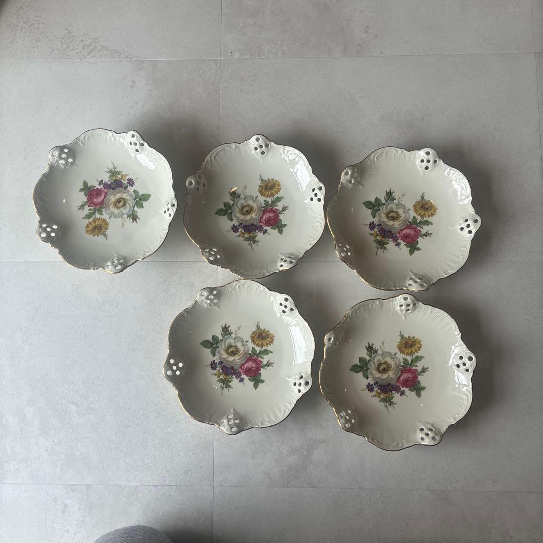 ローゼンタール(ROSENTHAL)花柄陶磁器皿5枚セット