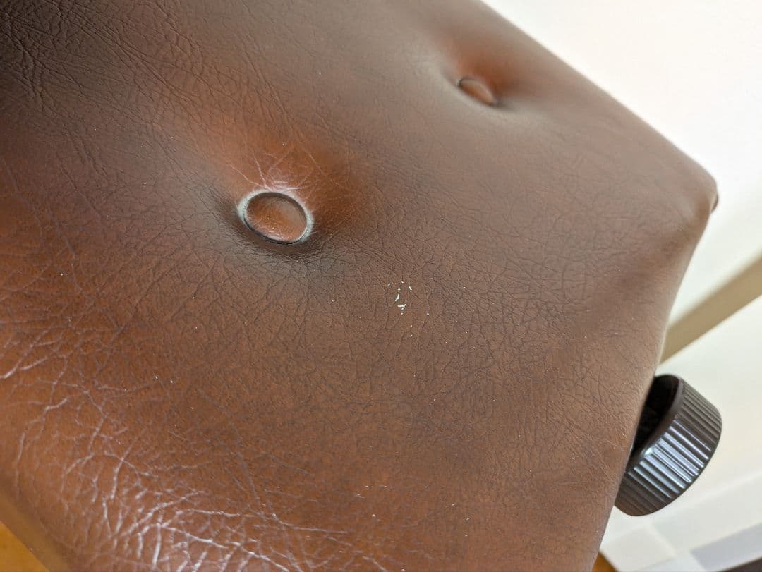 ピアノ椅子　ブラウン　茶色　猫脚　高さ調節