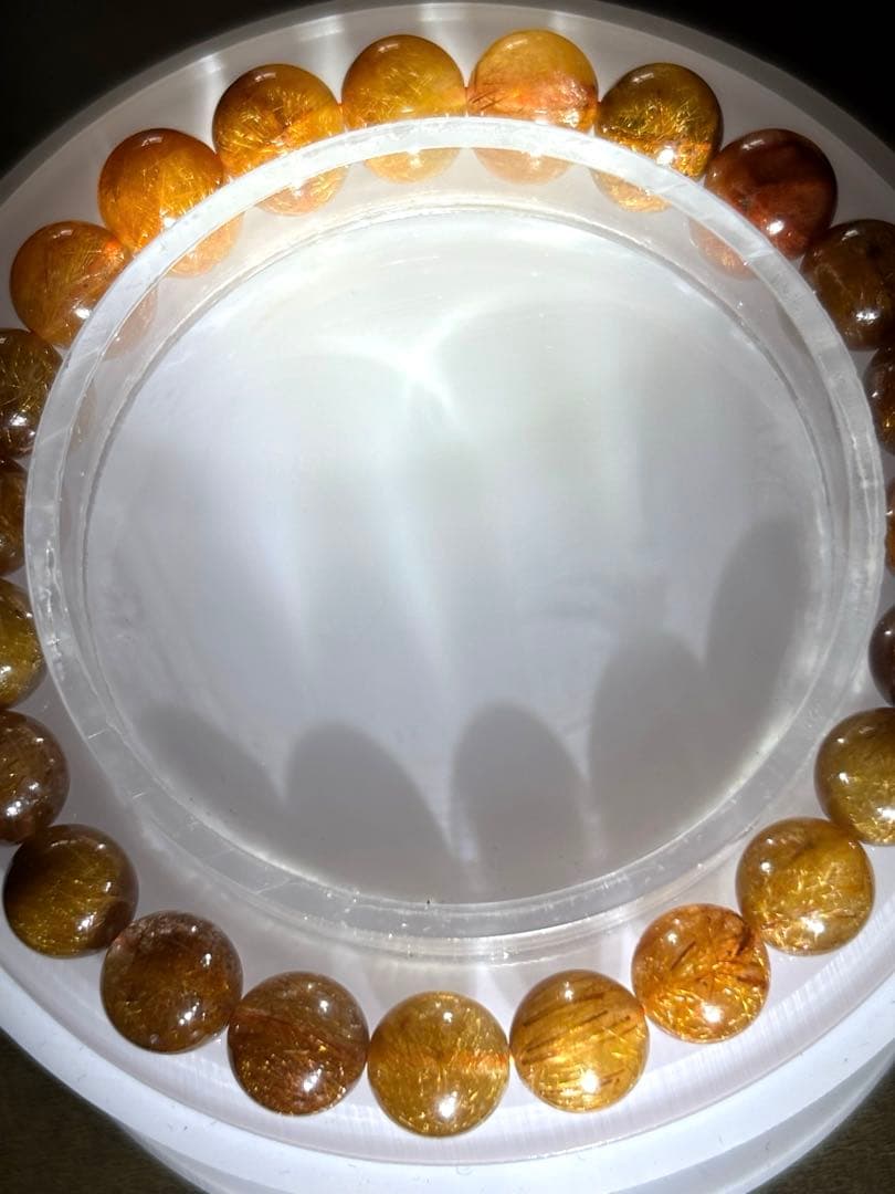 ゴールドオレンジルチルブレス８㎜　高品質（新品未使用）針ミチミチキラキラ　金運