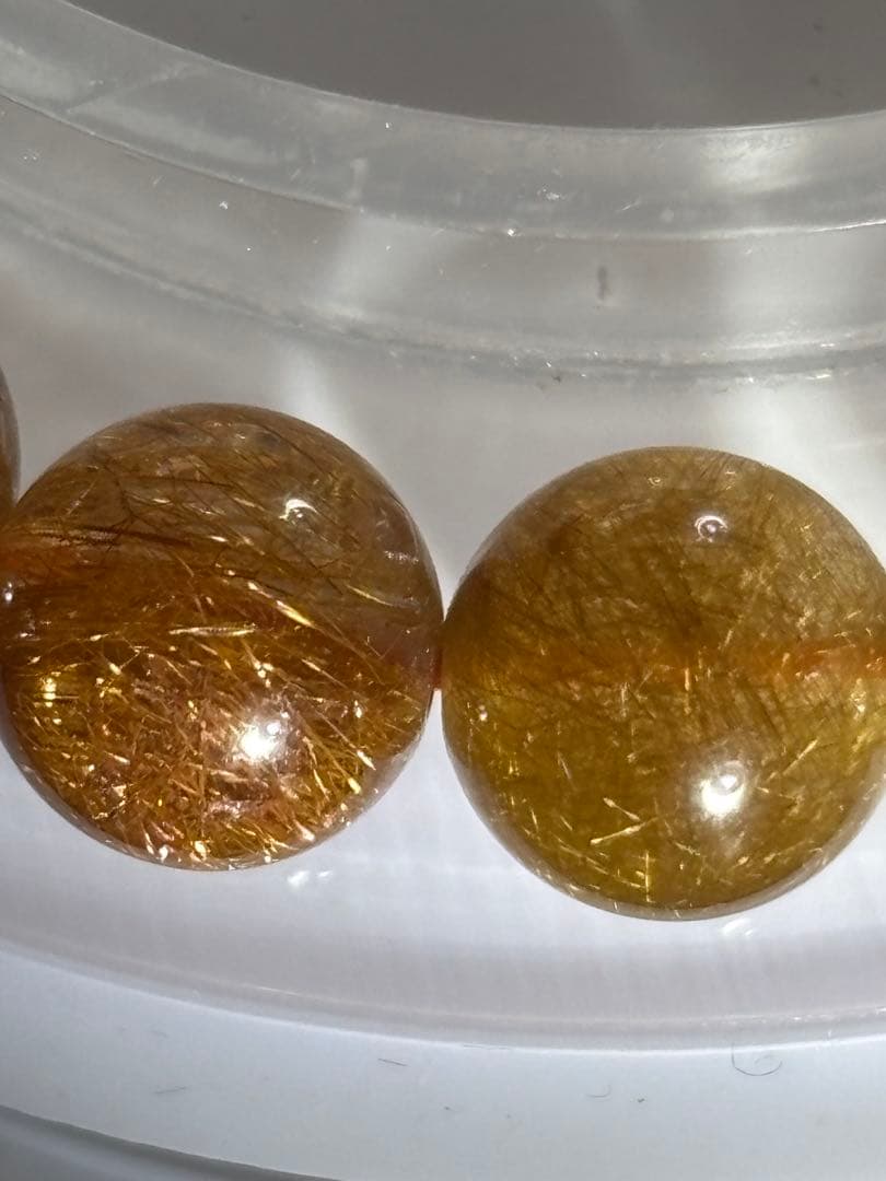 ゴールドオレンジルチルブレス８㎜　高品質（新品未使用）針ミチミチキラキラ　金運