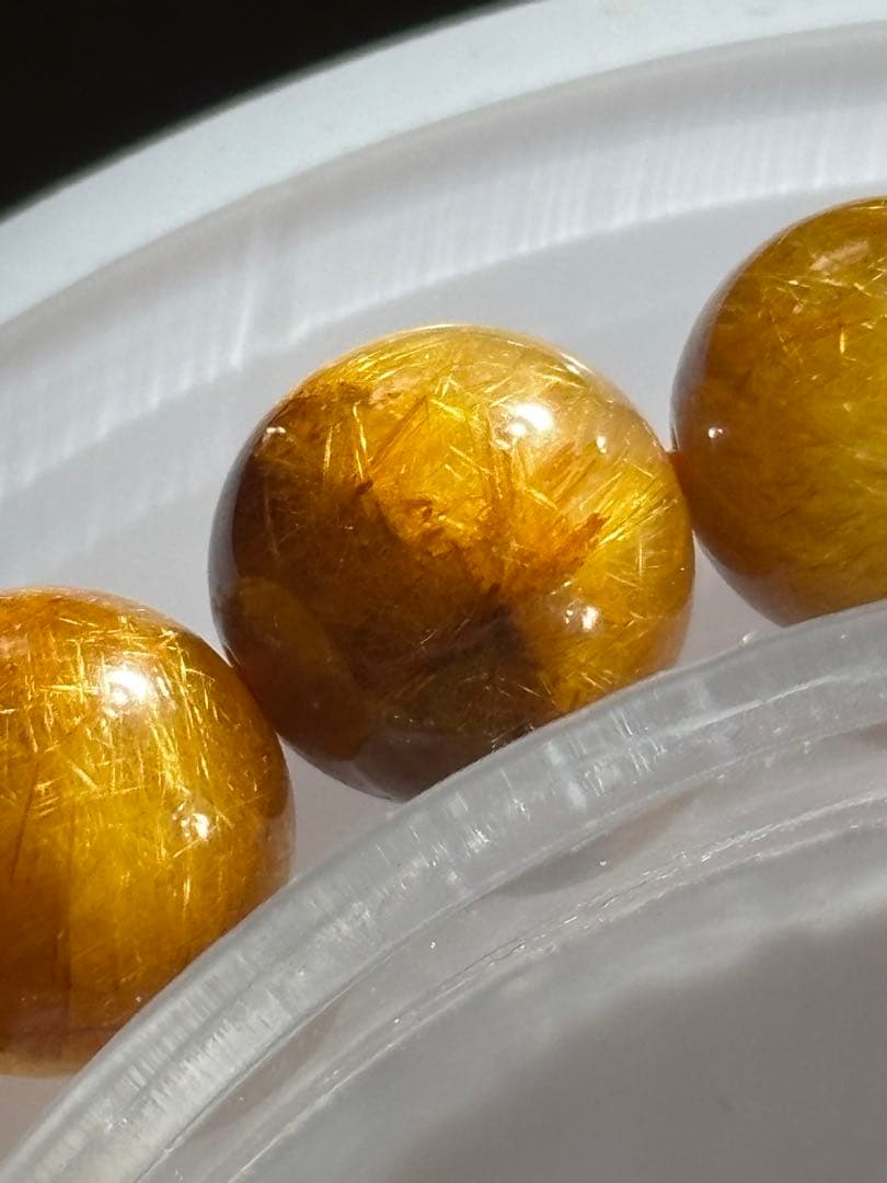 ゴールドオレンジルチルブレス８㎜　高品質（新品未使用）針ミチミチキラキラ　金運