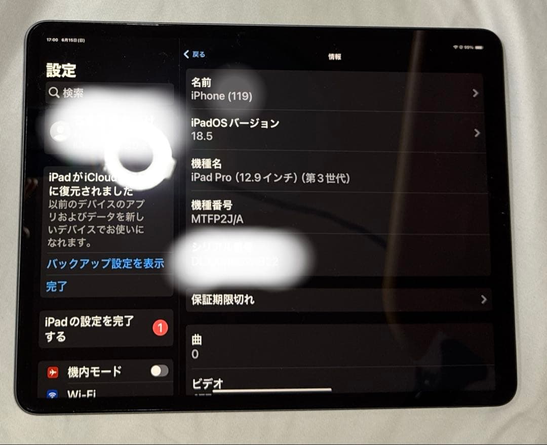 i pad pro 12.9 第3世代512GB専用カバーA1876付き