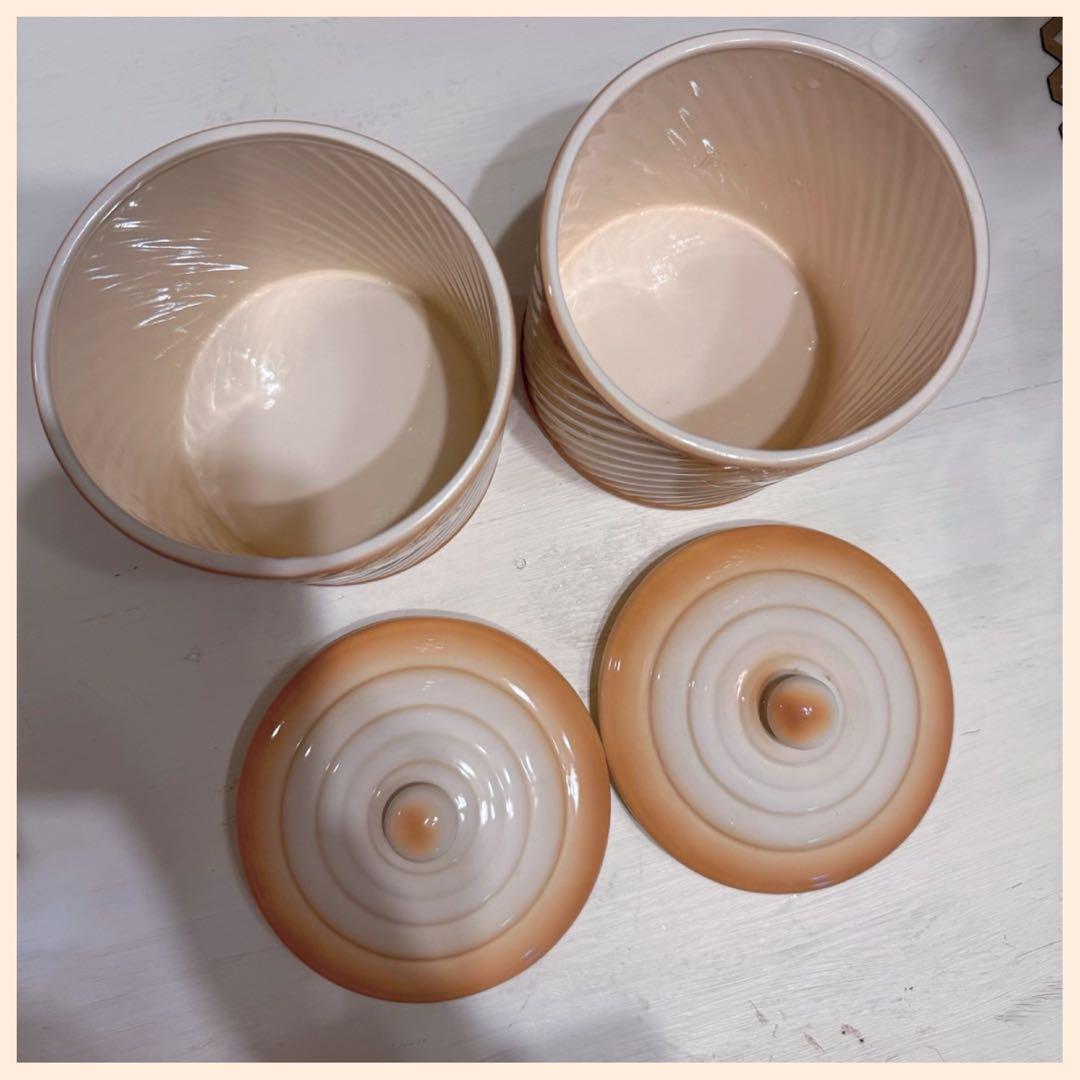 希少♥️イマン❤️ クラックいちご 陶器キャニスター　2個セット
