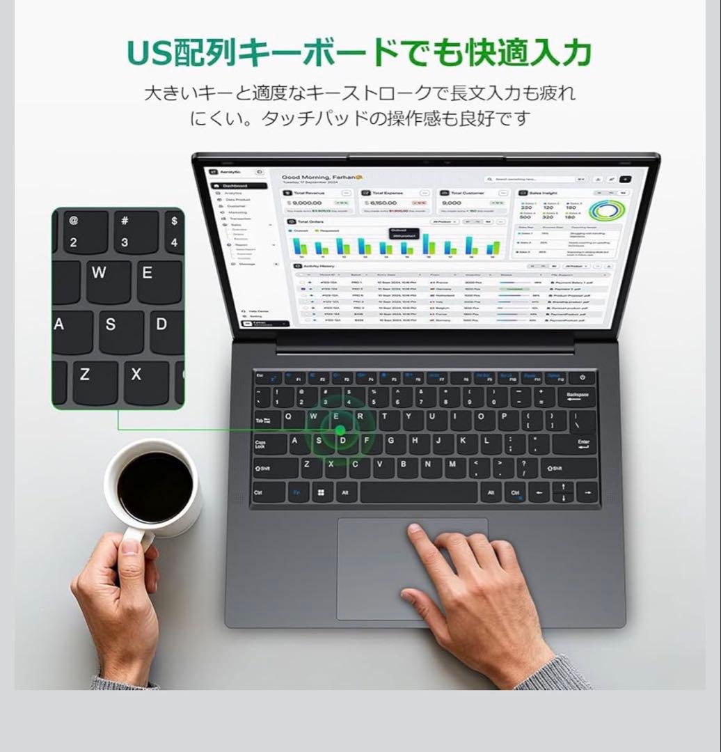 HYPERSTRIXノートパソコンOffice搭載 14インチ 2Kディスプレイ