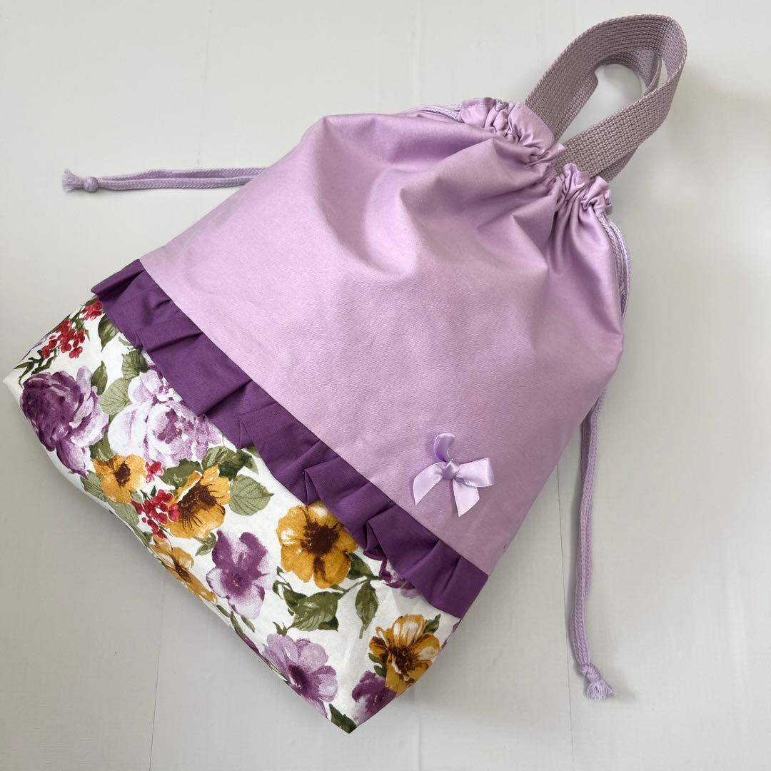 体操服袋/お着替え袋　ハンドメイド　花柄