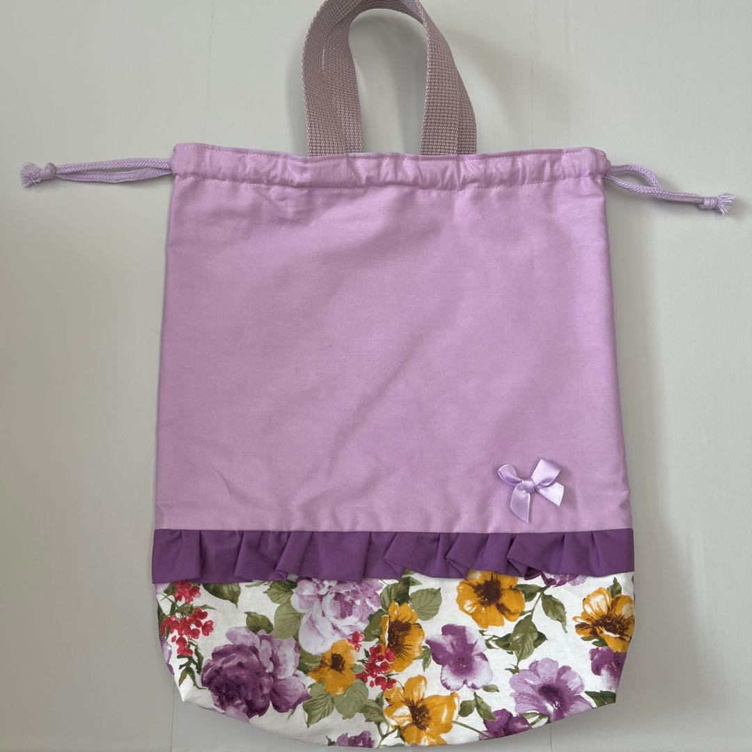 体操服袋/お着替え袋　ハンドメイド　花柄