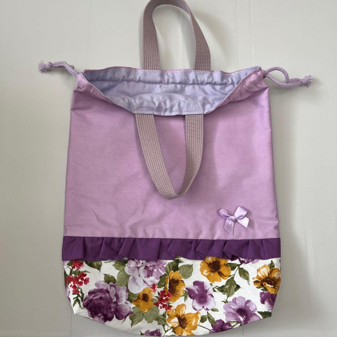 体操服袋/お着替え袋　ハンドメイド　花柄