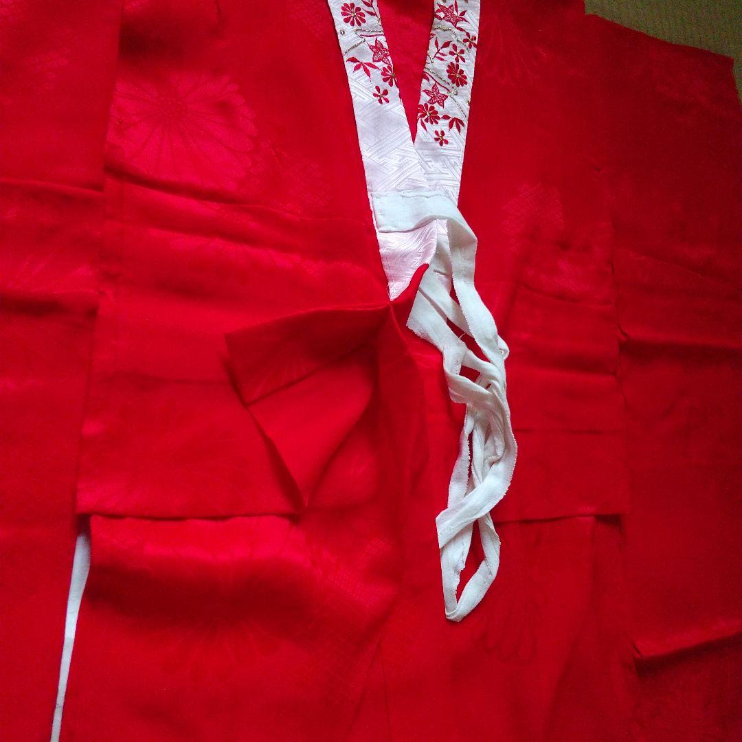 昭和レトロ 七五三 七歳 女児 女の子 着物 長襦袢 帯 しごきセット 正絹