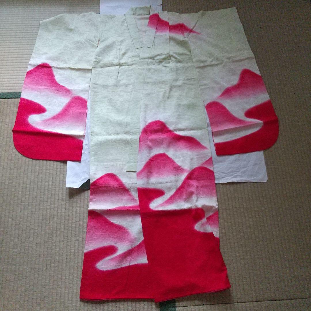 昭和レトロ 七五三 七歳 女児 女の子 着物 長襦袢 帯 しごきセット 正絹